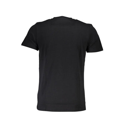 Back view of Cavalli Class Black Cotton Men T-Shirt showcasing style and premium material.