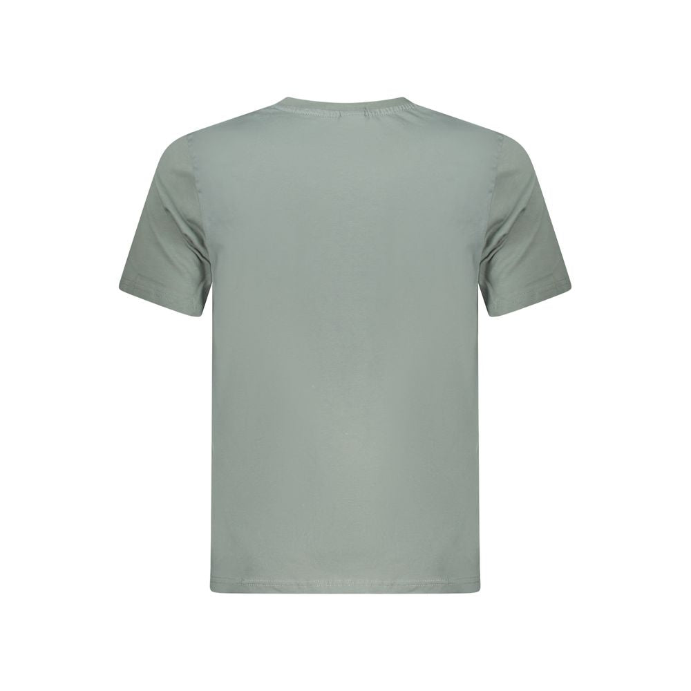 North Sails Green Cotton Men T-Shirt back view showing short sleeves and crew neck