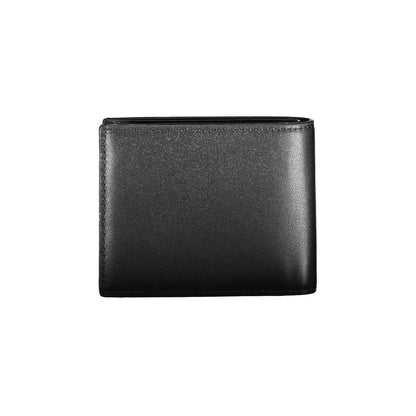 Calvin Klein Black Polyethylene Men Wallet with dual compartments and RFID blocking, offering style and security for the modern gentleman.
