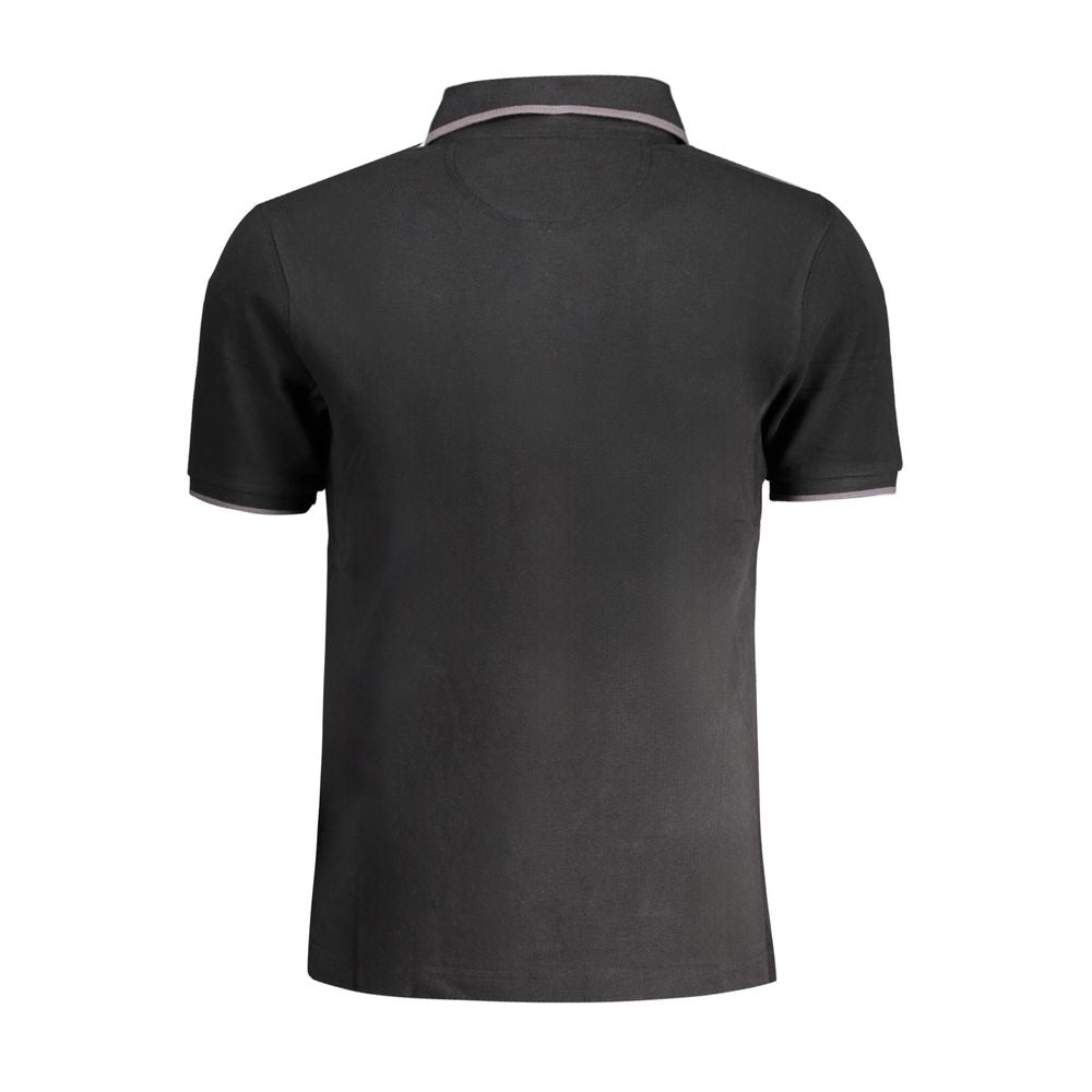 La Martina Black Cotton Men Polo Shirt