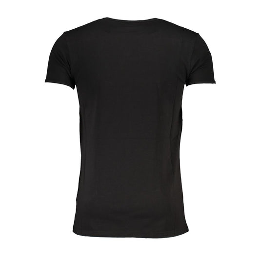 Cavalli Class Black Cotton T-Shirt CA-26554-M