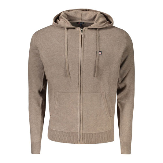 Norway 1963 Brown Polyamide Men Cardigan with hood, zip, and pockets on display