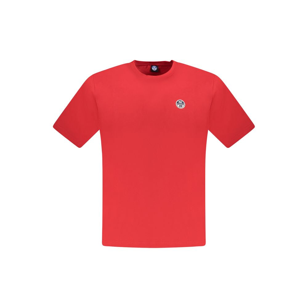North Sails Red Cotton Men T-Shirt with crew neck and logo.