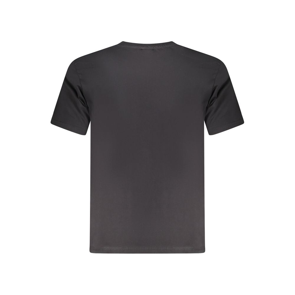 North Sails Black Cotton Men T-Shirt, back view showcasing soft cotton fabric and tailored fit for stylish everyday wear.
