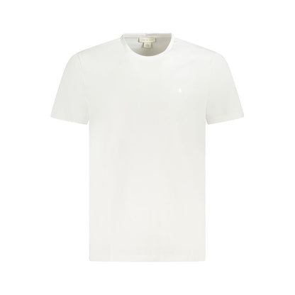 Calvin Klein White Cotton T-Shirt with short sleeves, crew neck, and logo embroidery.