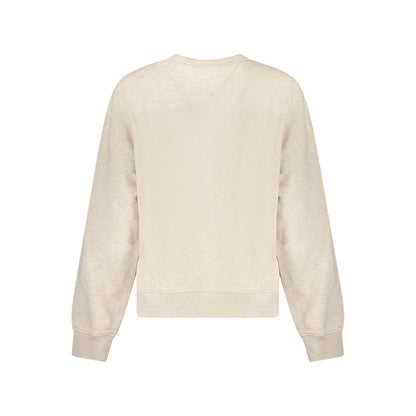 Back view of Tommy Hilfiger Beige Cotton Women Sweater showcasing premium fabric and design