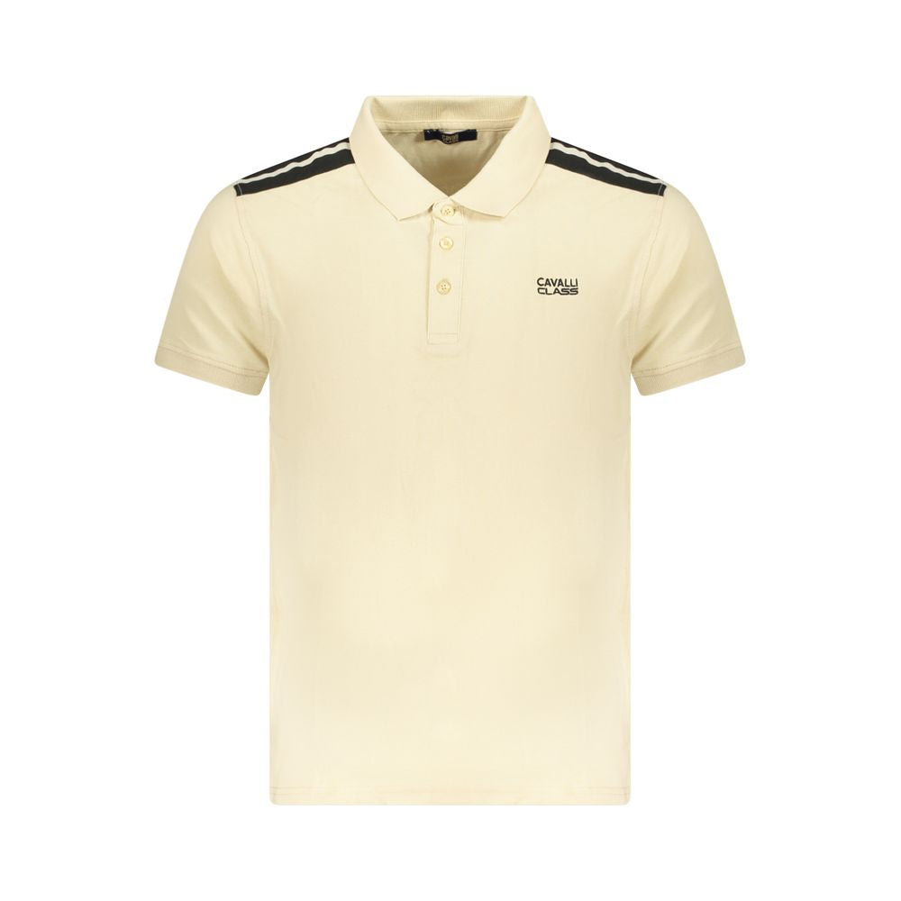 Cavalli Class Beige Cotton Polo Shirt