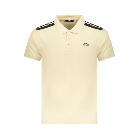 Cavalli Class Beige Cotton Men Polo Shirt CA-36663-XXL