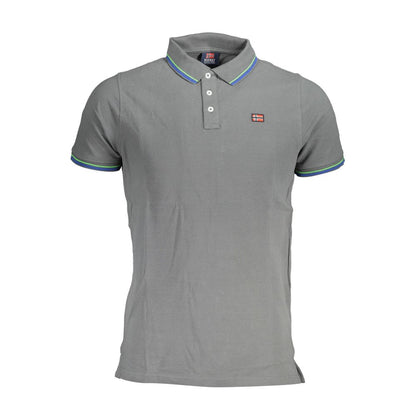 Norway 1963 Brown Cotton Men Polo Shirt with short sleeves and three-button placket, featuring contrasting details and logo.
