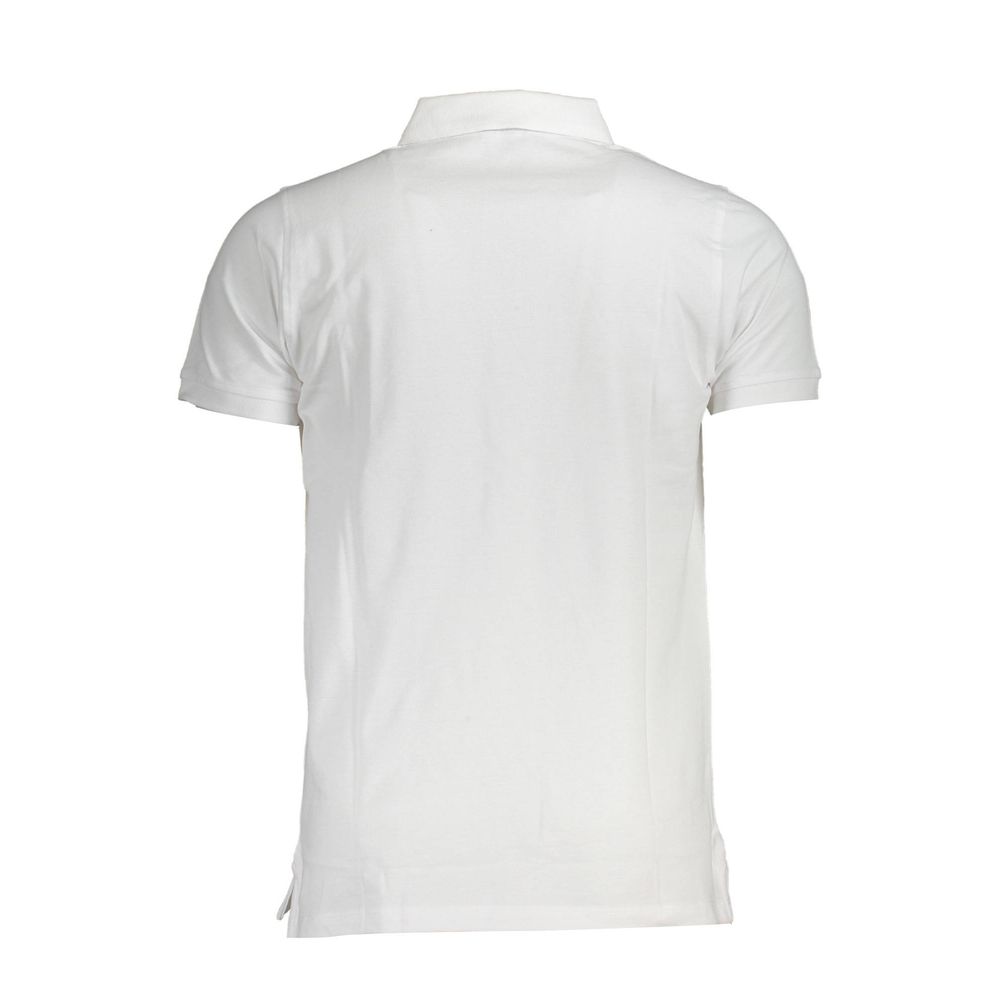 Back view of Norway 1963 White Cotton Men Polo Shirt showcasing its classic design and quality fabric.
