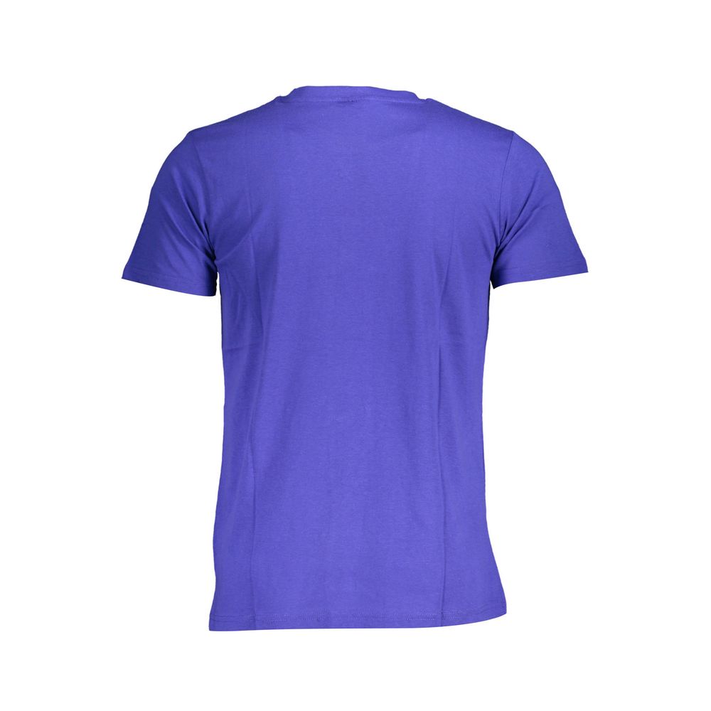 Back view of Norway 1963 Blue Cotton Men T-Shirt, short-sleeve, crew neck, breathable fabric