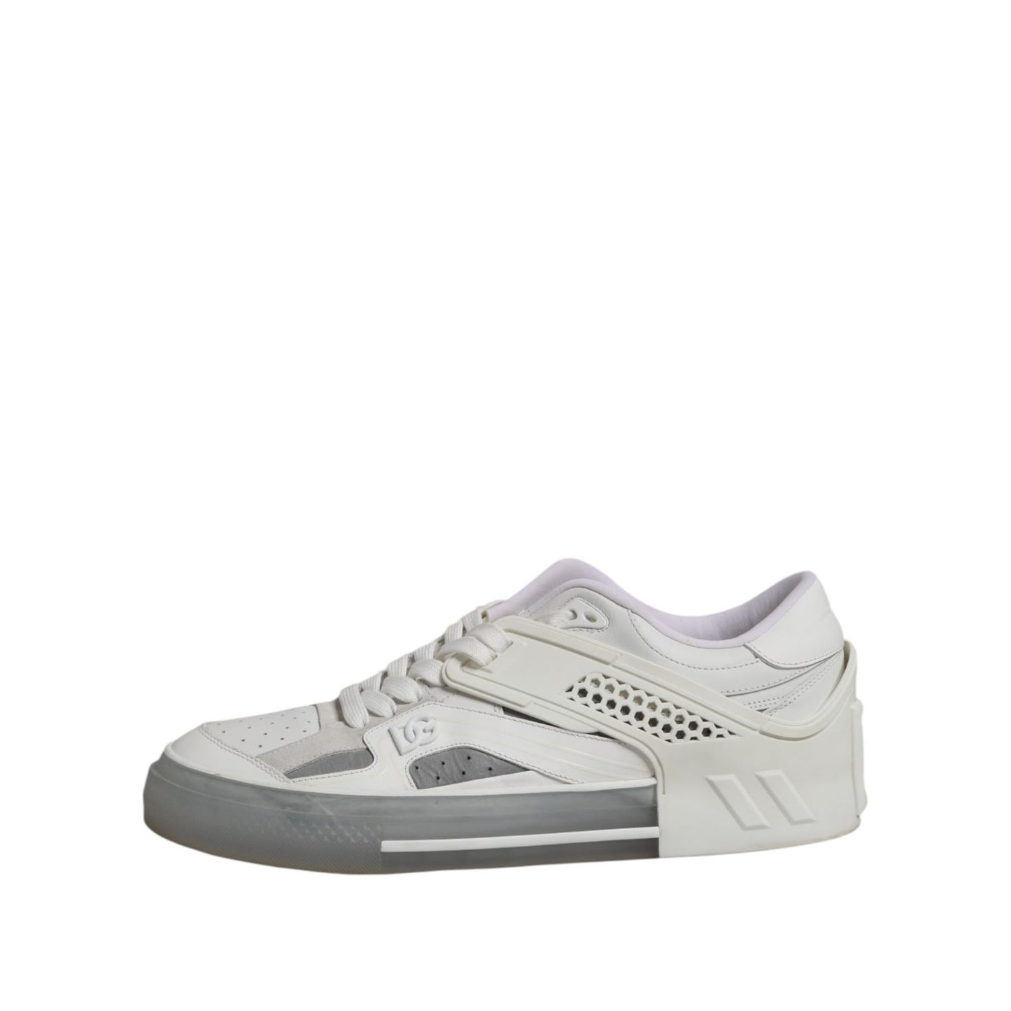 Dolce & Gabbana White Low Top DG Embossed Men Sneakers Shoes