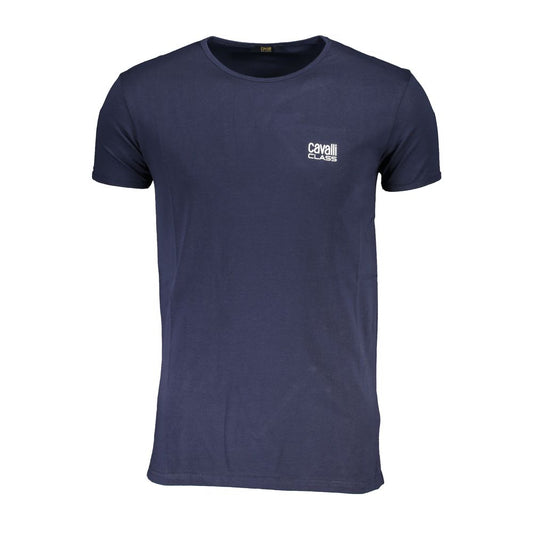 Cavalli Class Blue Cotton T-Shirt CA-26553-M