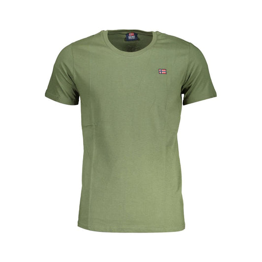 Norway 1963 Green Cotton Men T-Shirt with short sleeves and crew neck design, featuring Norway 1963 logo, perfect for stylish comfort.