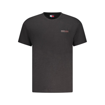 Tommy Hilfiger Black Cotton Men T-Shirt featuring short sleeves and classic crew neck