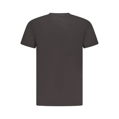 Tommy Hilfiger Black Cotton Men T-Shirt, back view, showcasing regenerative cotton and iconic style for sustainable fashion.