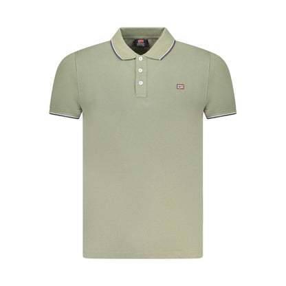Norway 1963 Green Cotton Men Polo Shirt with three-button detail and logo appliqué, crafted from premium cotton for style and comfort.