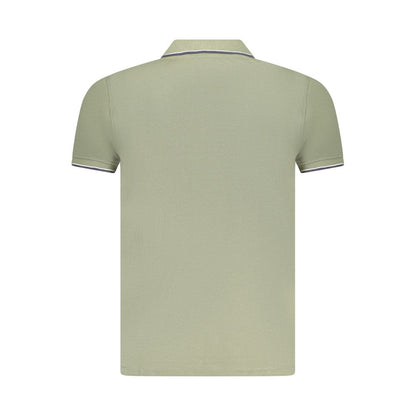 Back view of Norway 1963 Green Cotton Men Polo Shirt featuring classic short sleeves and premium cotton fabric.