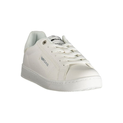 Gas White Polyester Women Sneaker with bold logo design, showcasing style and comfort in fashion-forward streetwear footwear.