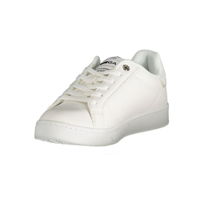 Gas White Polyester Women Sneaker with textured design and bold logo.