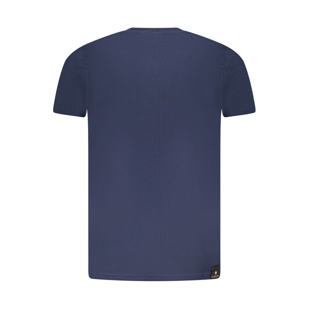 Accademia Militare Blue Cotton T-Shirt, short sleeve, crew neck, small academy print, logo detail.