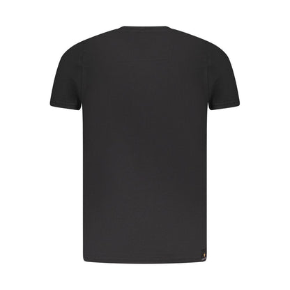 Back view of Accademia Militare Black Cotton T-Shirt with short sleeves and crew neck.