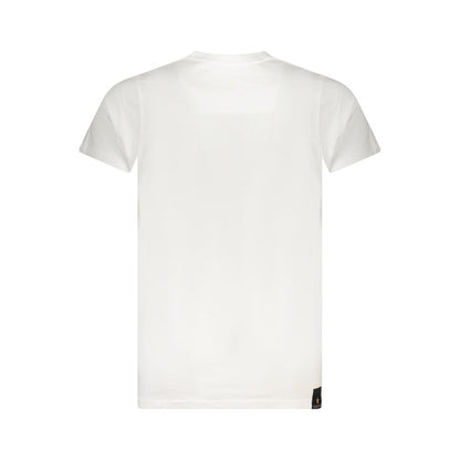 Back view of Accademia Militare White Cotton T-Shirt with short sleeves and crew neck design.