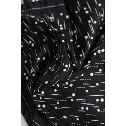 Dolce & Gabbana Black White Printed Square Men Foulard Scarf