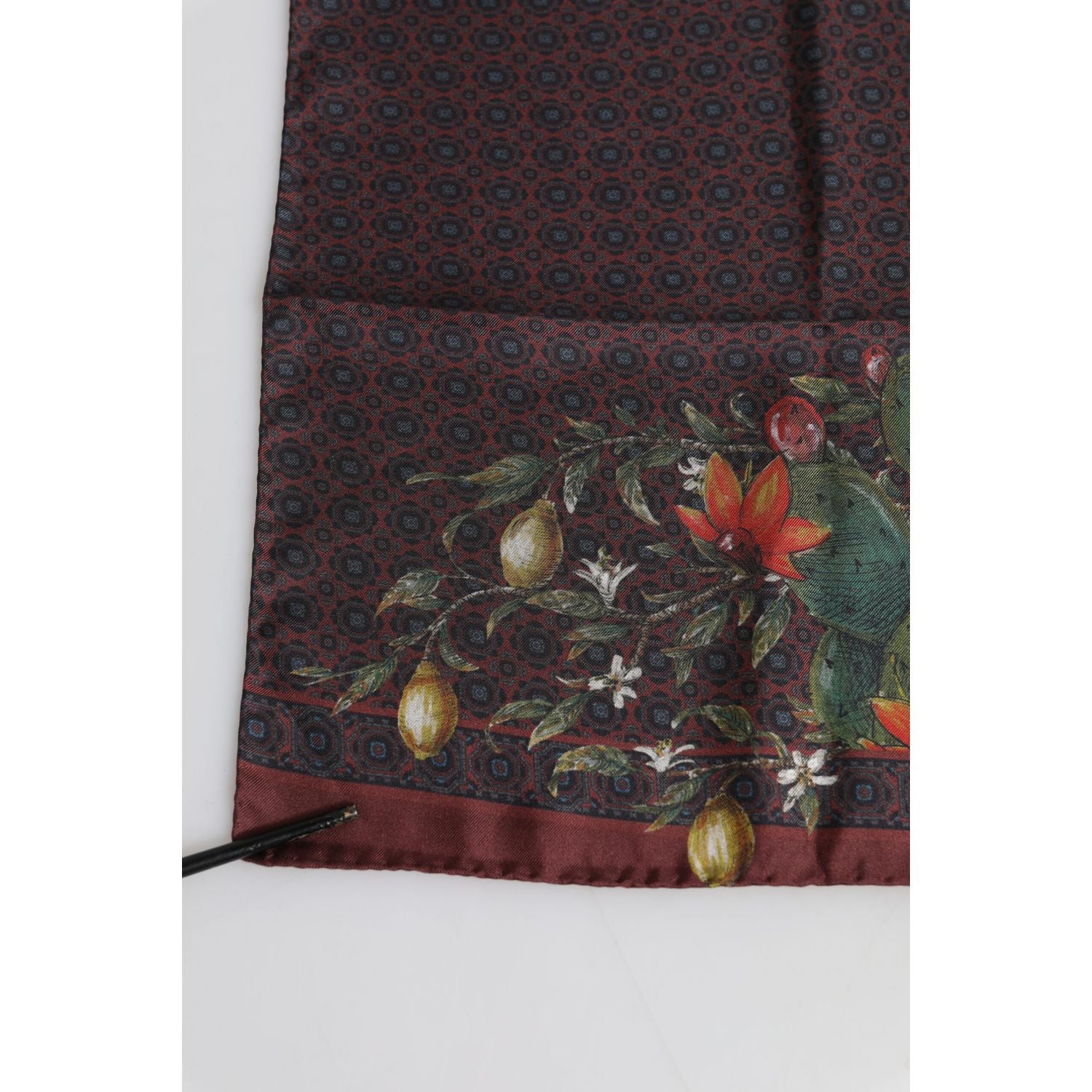 Dolce & Gabbana Brown Peacock Print Square Men Foulard Scarf