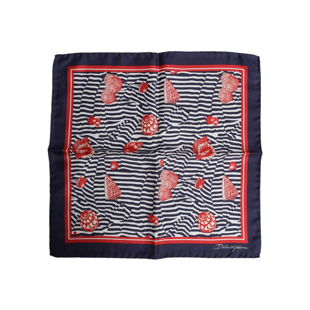 Dolce & Gabbana Multicolor Seashells Square Men Foulard Scarf