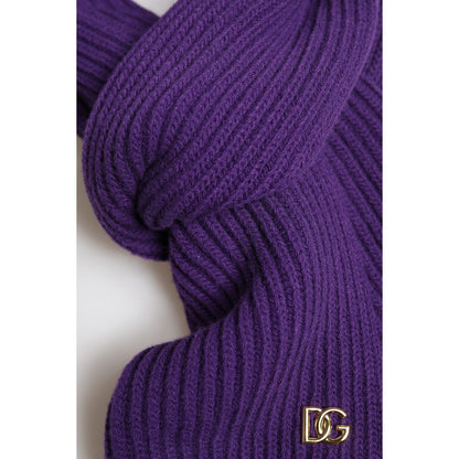 Dolce & Gabbana Purple DG Logo Neck Warmer Wrap Shawl Scarf