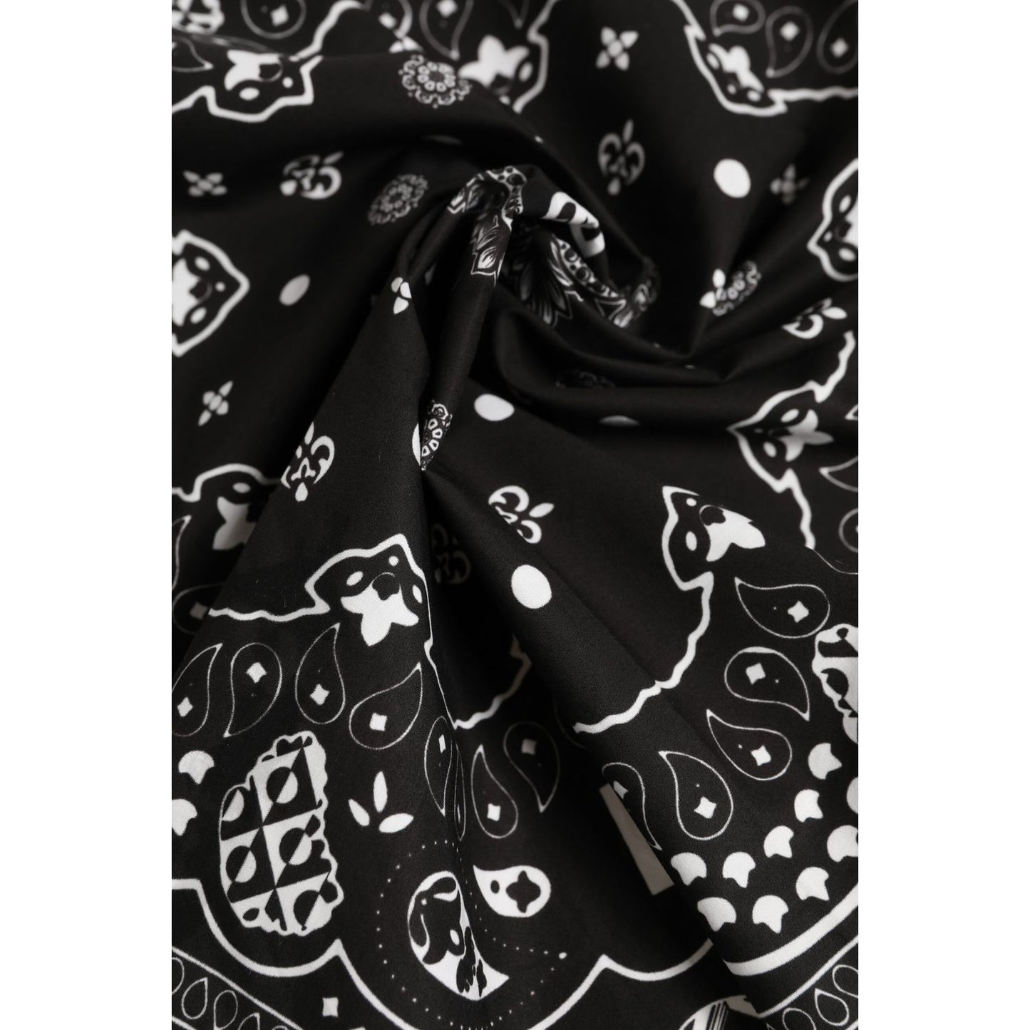 Dolce & Gabbana Black White Bandana Square Men Foulard Scarf