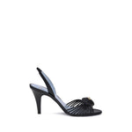 Valentino Garavani Royal Sandals with leather heart and VLogo, slingback design for comfort, made in Italy, 100% calf leather.
