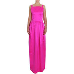 Dolce & Gabbana Elegant Silk Full Length Pink Sheath Dress Dolce & Gabbana Violet Red