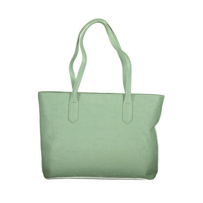 Mario Valentino Green Polyethylene Handbag with 2 handles, internal pockets, contrasting details, zip closure, and logo.