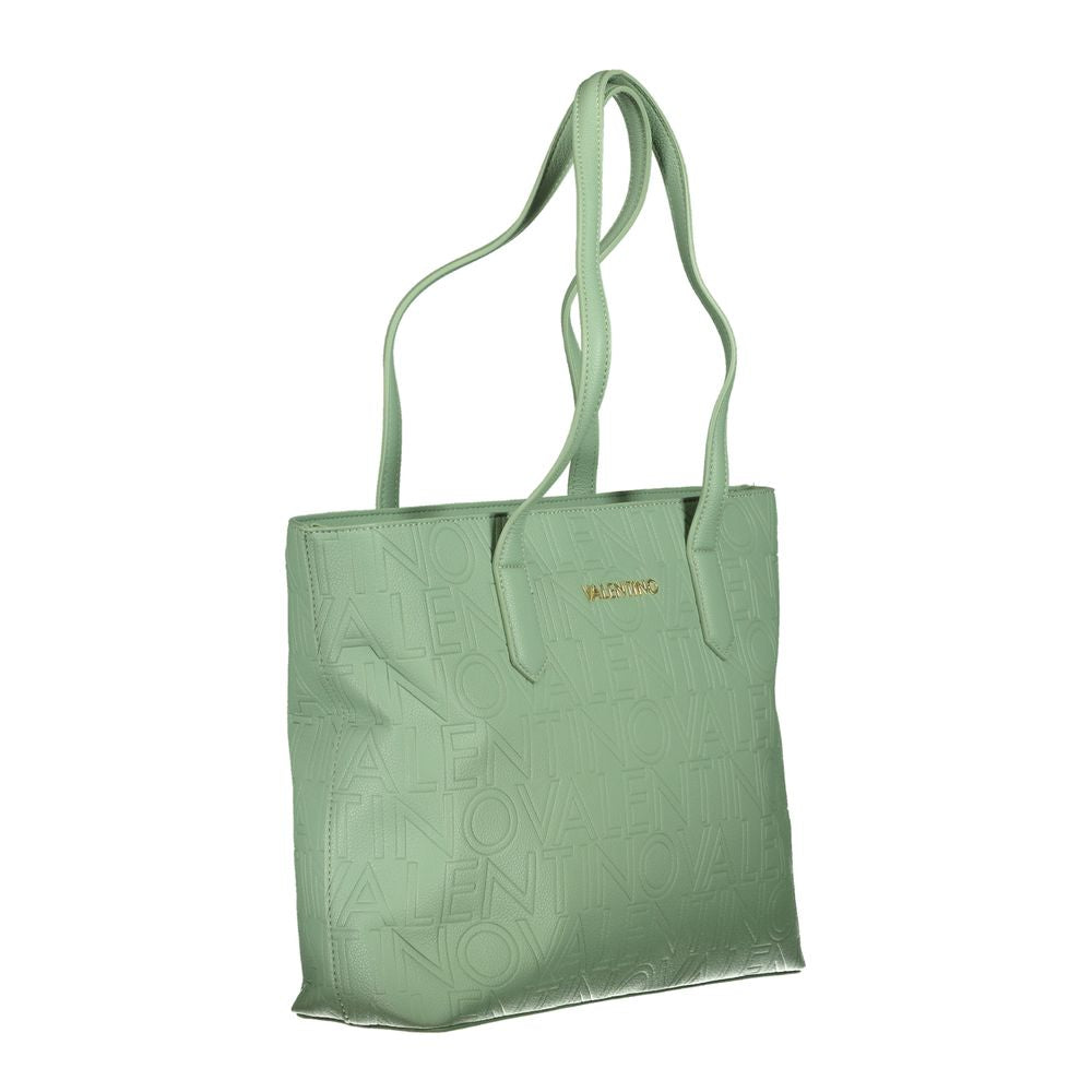 Mario Valentino Green Polyethylene Handbag with logo, 2-handle design, zip closure, and contrasting details