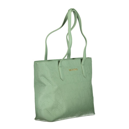 Mario Valentino Green Polyethylene Handbag with logo, 2-handle design, zip closure, and contrasting details