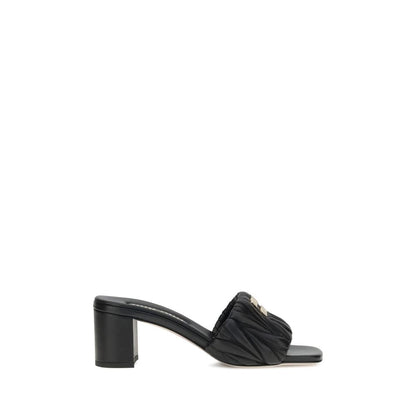 Miu Miu Black Lamb Ovis Aries Aries Stiletto Heel Sandals