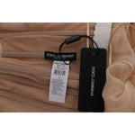 Dolce & Gabbana Elegant Beige Silk Full Length Sheath Dress Dresses Dolce & Gabbana Dim Gray
