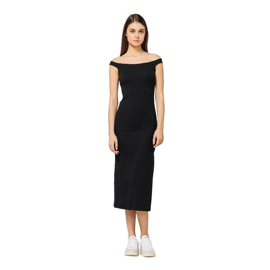 Hinnominate Black Cotton Dress HI-15611-S