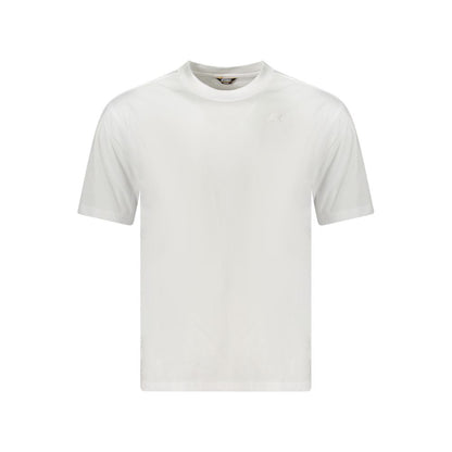 K-WAY White Cotton Men T-Shirt with short sleeves, crew neck, and iconic logo, offering a minimalist and stylish casual wear option.