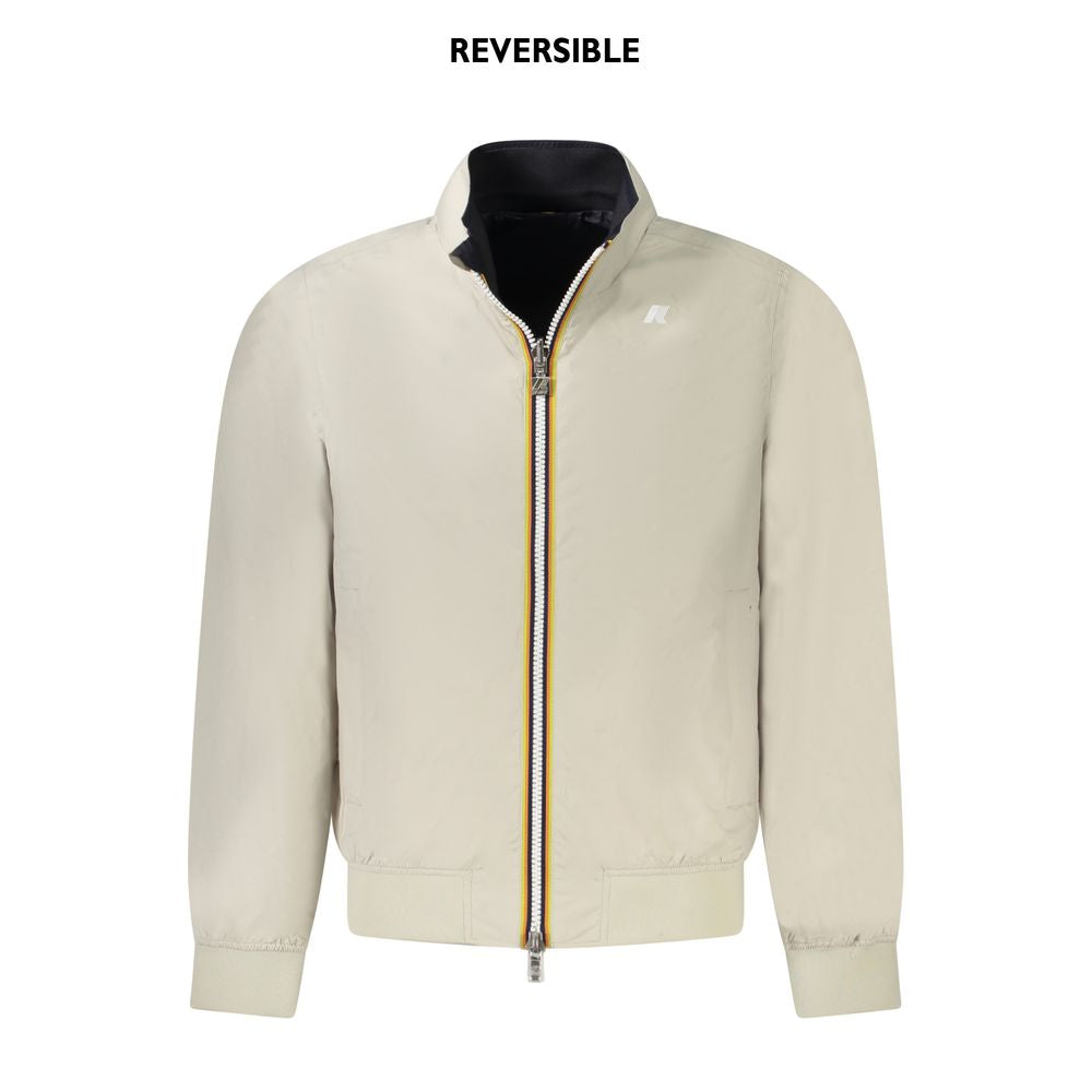 K-WAY Beige Nylon Men Jacket KW-38791-S