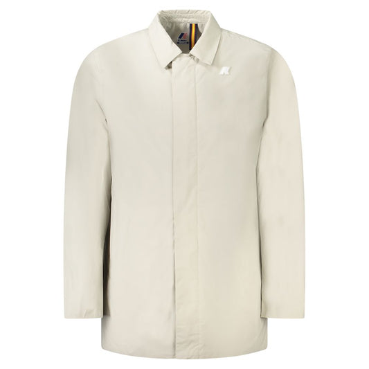 K-WAY Beige Polyamide Men Jacket KW-38812-S