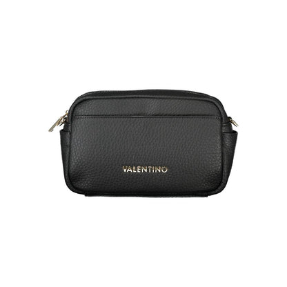 Mario Valentino Black Polyethylene Handbag with adjustable strap, external pocket, side pockets, internal pockets, and recycled material.