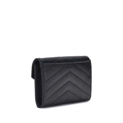 Saint Laurent Black Calf Leather Bos Taurus Wallet