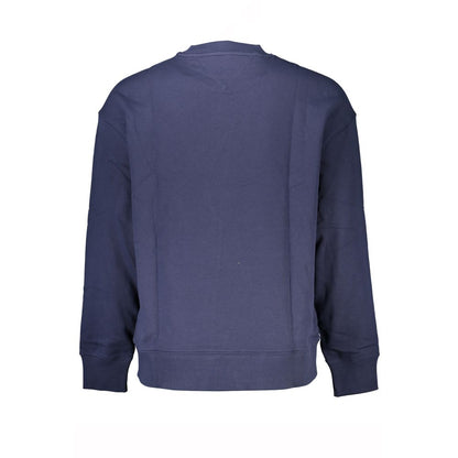 Tommy Hilfiger Blue Cotton Men Sweater showcasing back view and premium design, ideal for casual elegance.