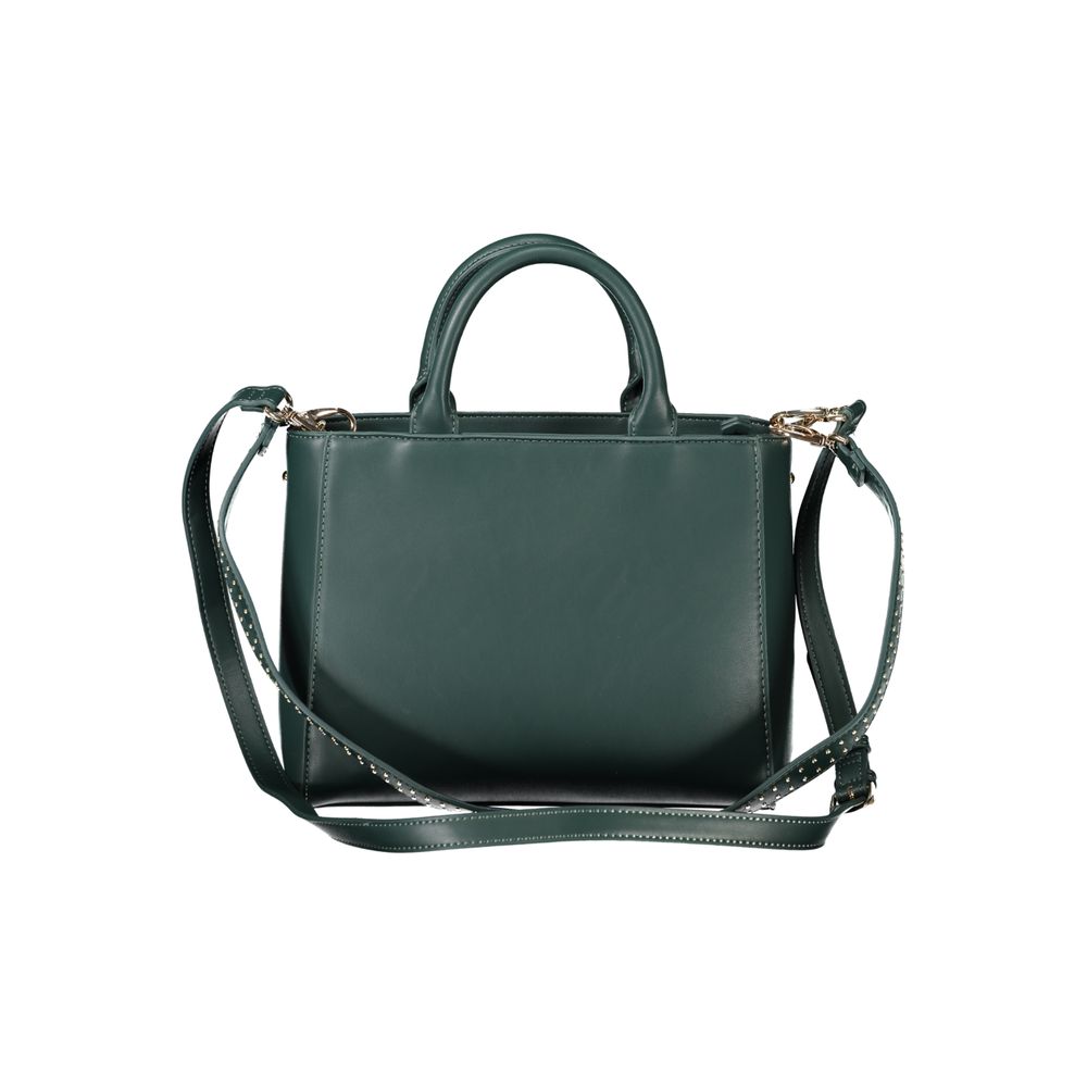 Mario Valentino Green Polyethylene Handbag with handles, removable strap, internal pocket, contrasting details, and zip closure.
