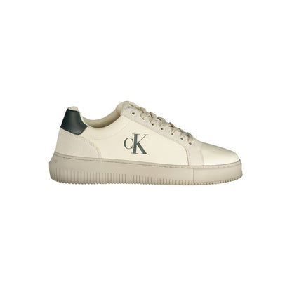 Alt Tag: Calvin Klein White Polyester Sneaker with logo and contrasting details