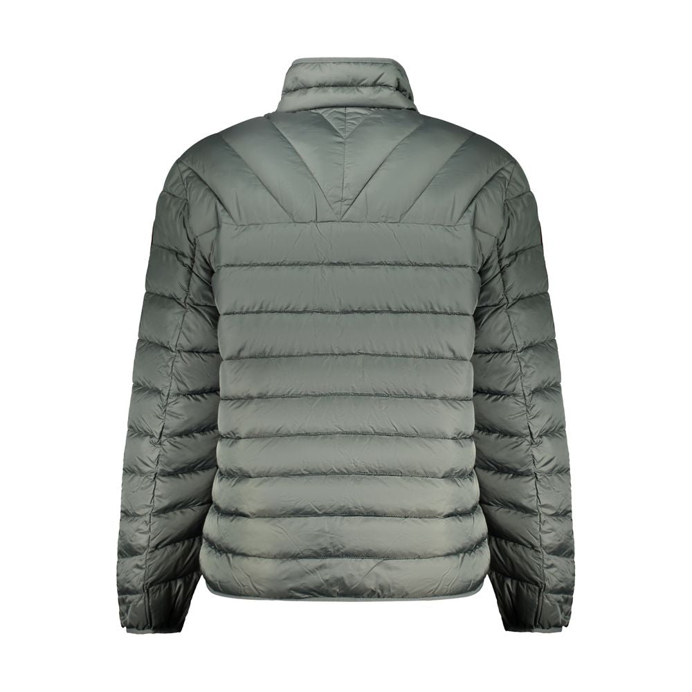 Napapijri Green Polyamide Men Jacket - back view of quilted design, showcasing durable and stylish fabric for versatile wear.