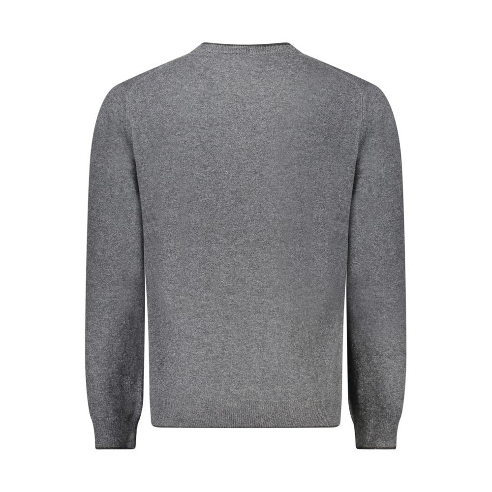 North Sails Gray Cashmere Sweater, long sleeve crew neck with contrasting details and logo embroidery.